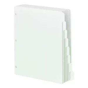 SEPARADOR CARTA BLANCO 8 DIVISIONES CON PERFORACION ATADO DE 10 PZAS.