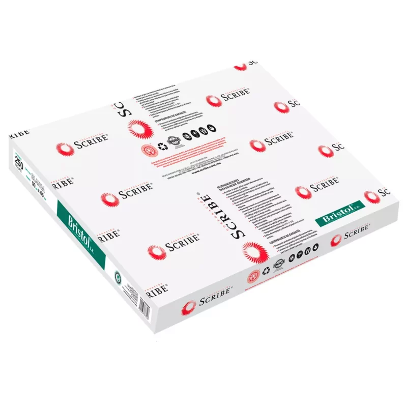 CARTULINA BRISTOL 50X65 58KGS BLANCA ATADO DE 25 PZAS.