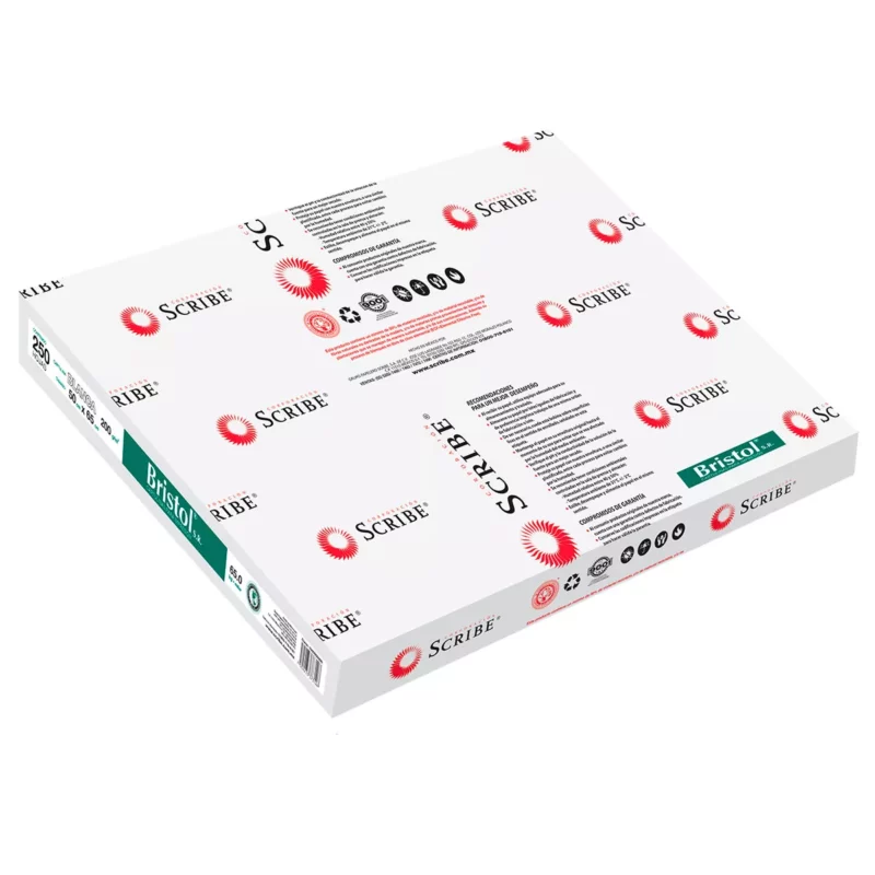 CARTULINA BRISTOL 50X65 65KGS BLANCA ATADO DE 25 PZAS.