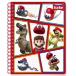 CUADERNO PROFESIONAL 100H MARIO BROS RAYA ATADO DE 4 PZAS.