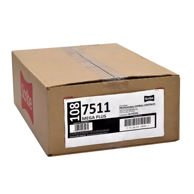 CUADERNO PROFESIONAL 100HJS MEGA PLUS BLANCO ATADO DE 36 PZAS.