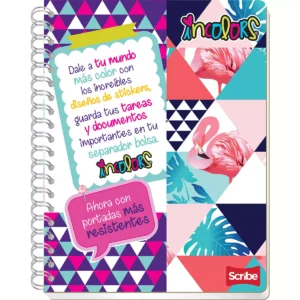 CUADERNO PROFESIONAL 100HJ IN COLORS RAYA ATADO DE 4 PZAS.