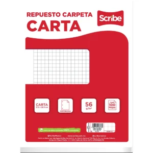 HOJA PARA CARPETA CARTA C/100 CLASICO C7 ATADO DE 4 PZAS.