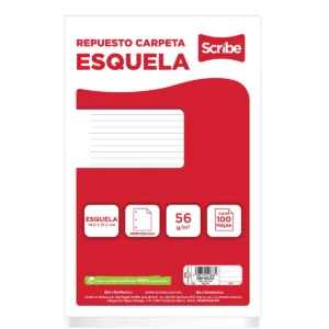 HOJA PARA CARPETA ESQUELA C/100 RAYA ATADO DE 4 PZAS.