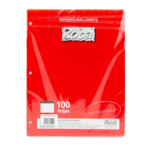 HOJA PARA CARPETA CARTA C/100 ROCA C5 ATADO DE 4 PZAS.