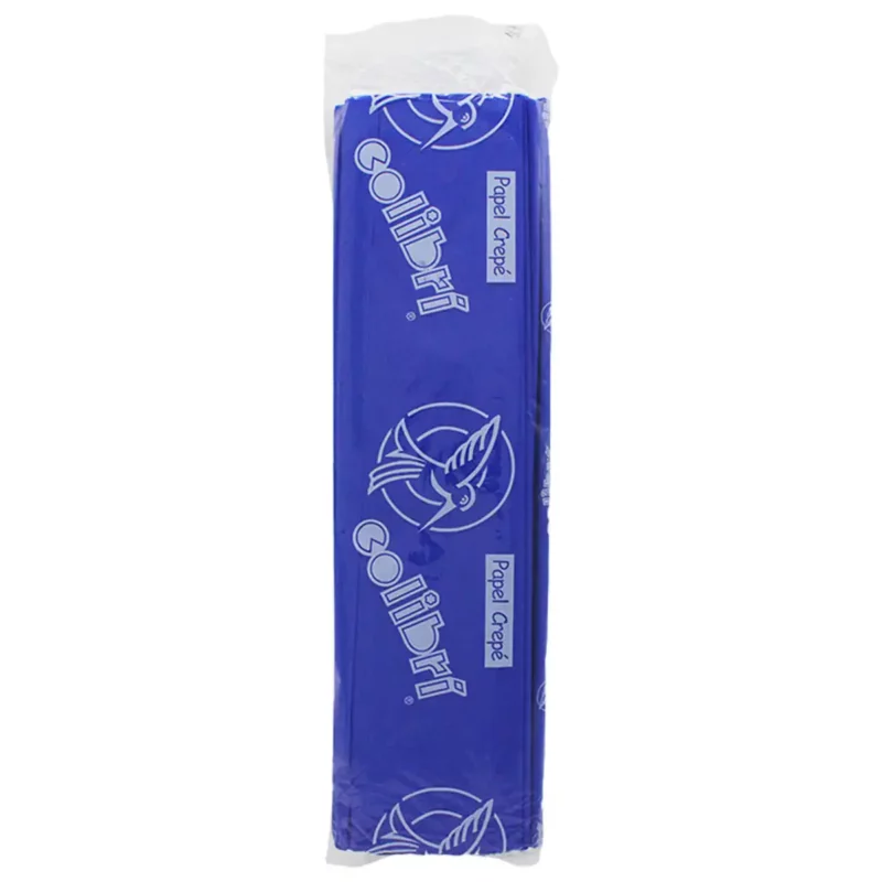 PAPEL CREPE COLIBRI CORTO 308 AZUL FUERT ATADO DE 10 PZAS.