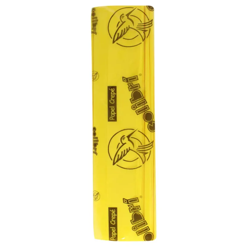 PAPEL CREPE COLIBRI CORTO 321 AMARILLO HUEVO ATADO DE 10 PZAS.
