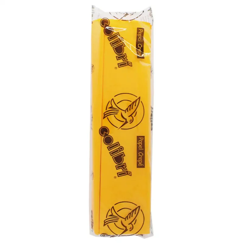 PAPEL CREPE COLIBRI CORTO 302 AMARILLO ORO ATADO DE 10 PZAS.