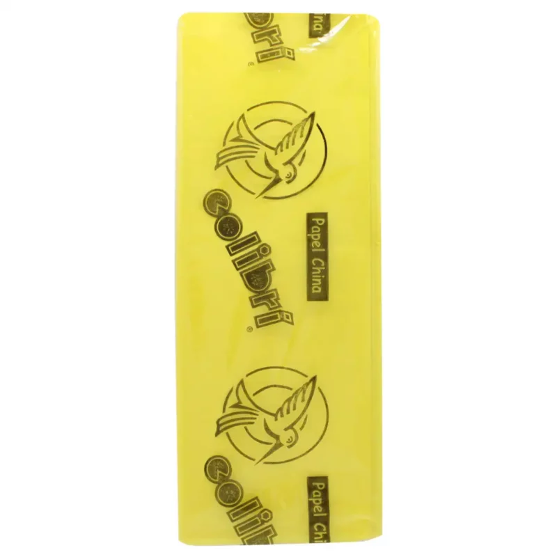 PAPEL CHINA COLIBRI 1211 AMARILLO HUEVO ATADO DE 100 PZAS.