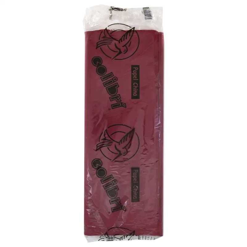 PAPEL CHINA COLIBRI 1228 VINO . ATADO DE 100 PZAS.