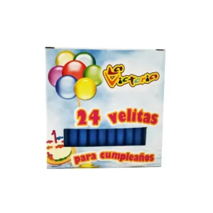 VELA PASTEL ECONOMICA AZUL ATADO DE 10 PZAS.