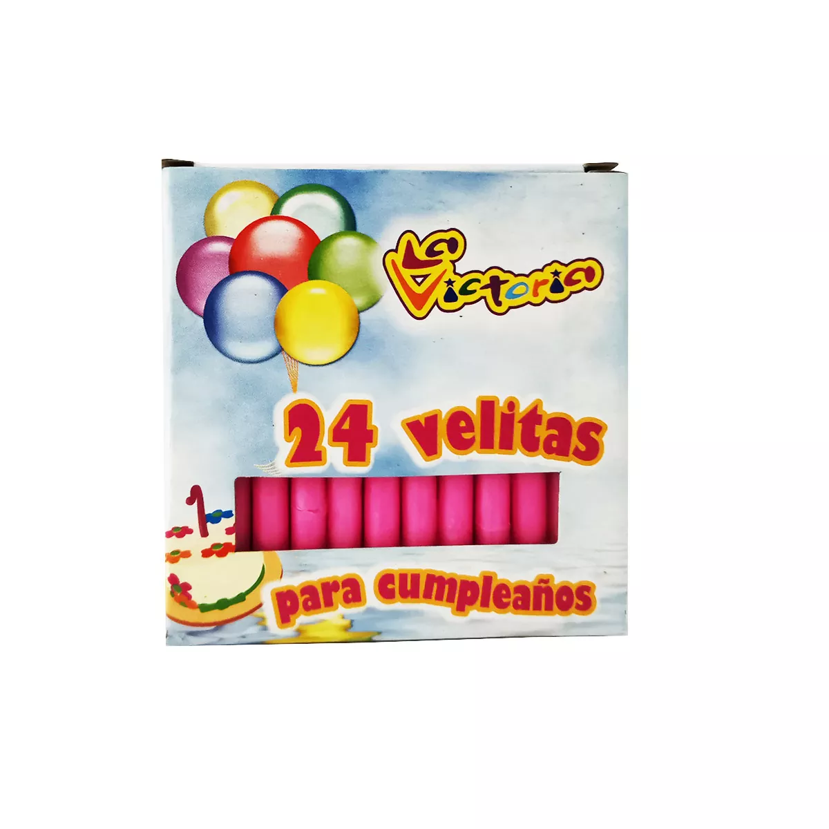 VELA PASTEL ECONOMICA ROSA ATADO DE 10 PZAS.