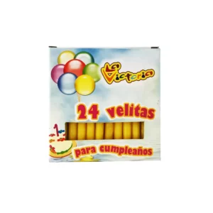 VELA PASTEL ECONOMICA AMARILLA ATADO DE 10 PZAS.
