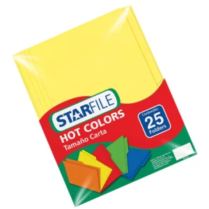 FOLDER CARTA C/25 HOT COLORS AMARILLO