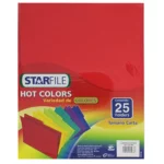 FOLDER CARTA C/25 HOT COLORS ROJO