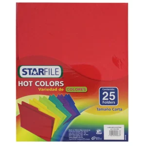 FOLDER CARTA C/25 HOT COLORS ROJO