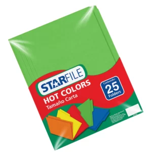 FOLDER CARTA C/25 HOT COLORS VERDE