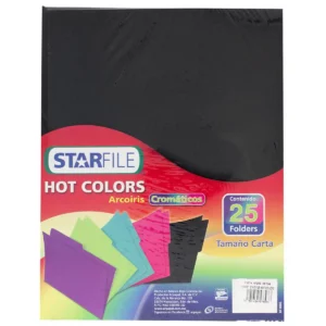 FOLDER CARTA C/25 HOT COLORS NEGRO