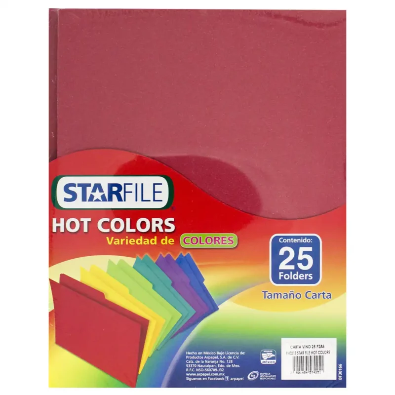 FOLDER CARTA C/25 HOT COLORS VINO