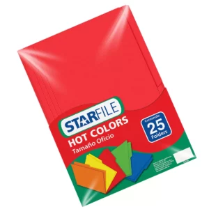 FOLDER OFICIO C/25 HOT COLORS ROJO