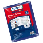 FOLDER CARTA PLASTIFICADO AZUL PY1059 ATADO DE 5 PZAS.