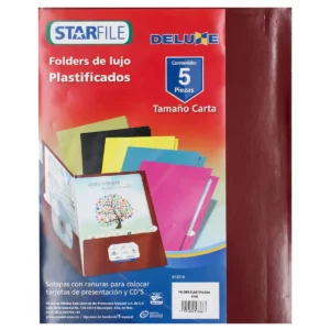 FOLDER CARTA PLASTIFICADO VINO ATADO DE 5 PZAS.