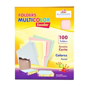 FOLDER CARTA MULTICOLOR C/100 PASTEL COLORES SURTIDOS