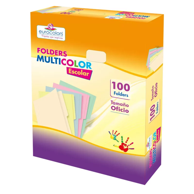 FOLDER OFICIO MULTICOLOR C/100 PASTEL CREMA PU0058