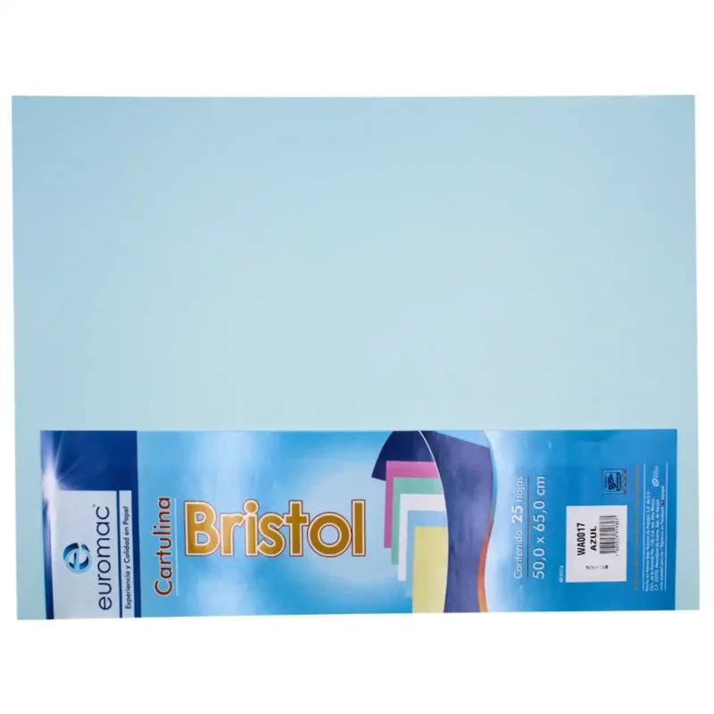 CARTULINA BRISTOL 50X65 C/25 AZUL .