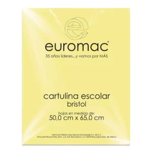 CARTULINA BRISTOL 50X65 C/25 AMARILLO .