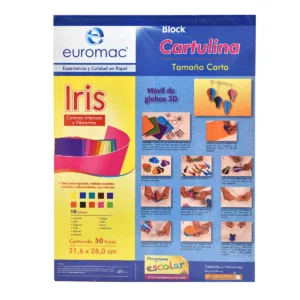 CARTULINA IRIS CARTA BLOCK DE 50 HOJAS ARCOIRIS ATADO DE 2 PZAS.