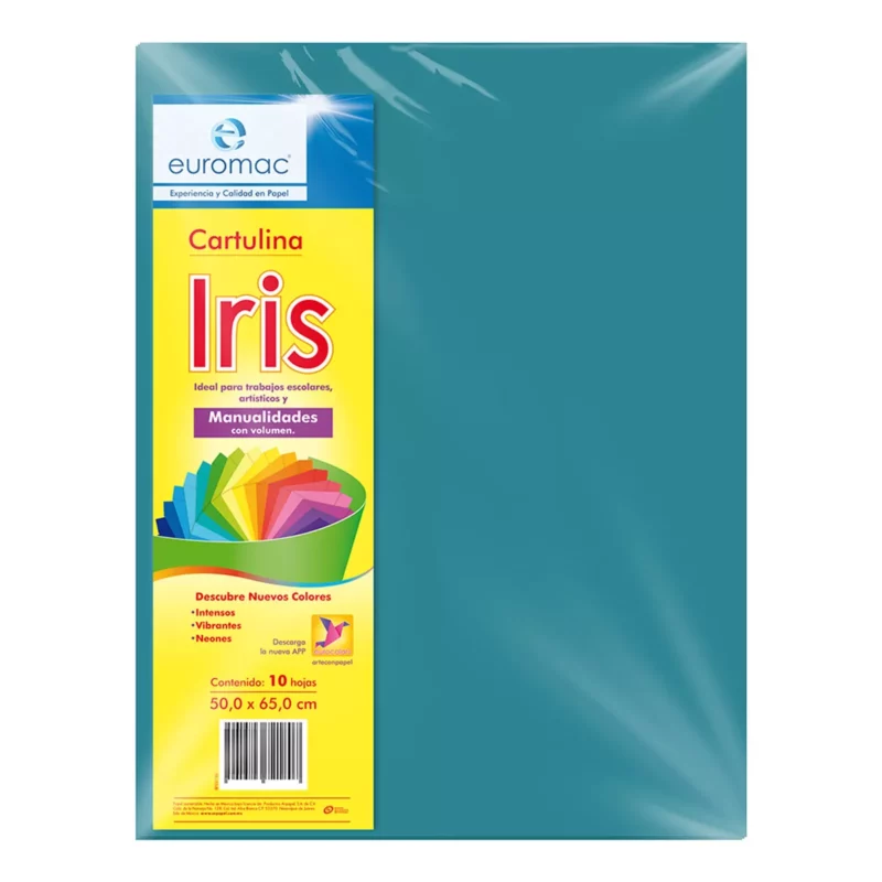 CARTULINA IRIS C/10 175GRS AZUL TURQUESA