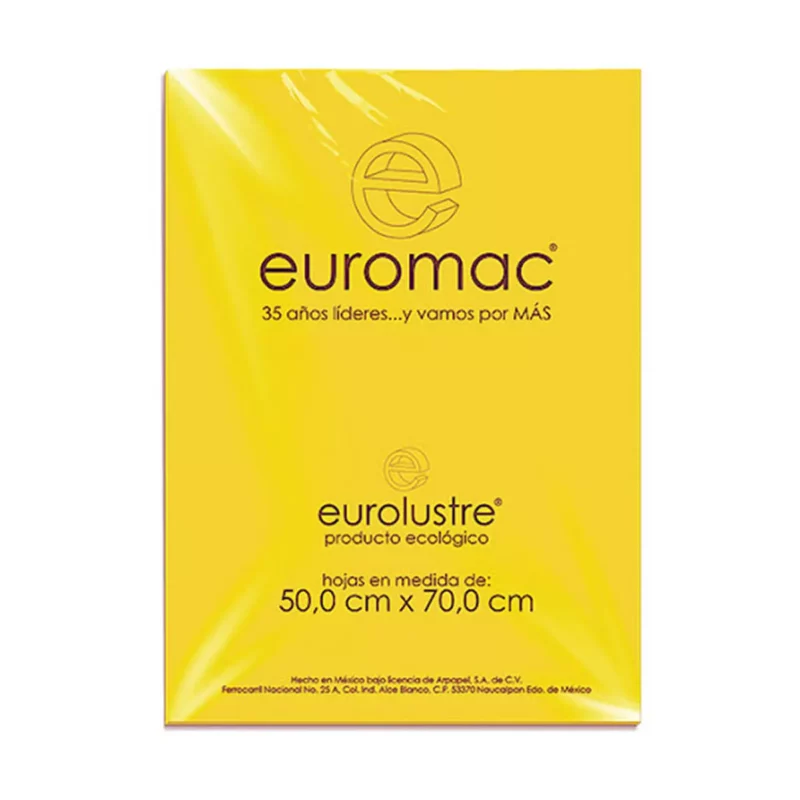 PAPEL LUSTRE C/25 AMARILLO CANARIO.
