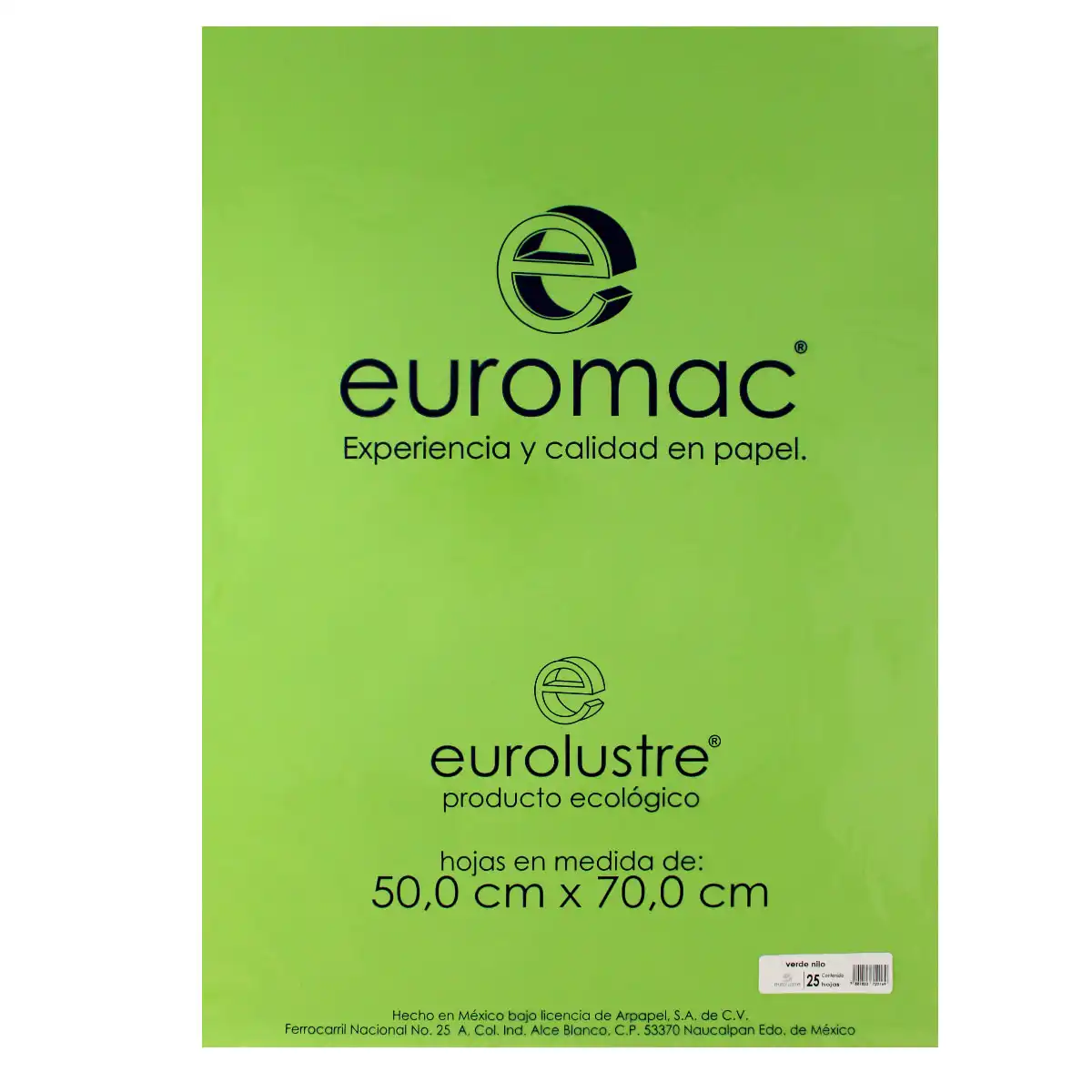 PAPEL LUSTRE C/25 VERDE NILO