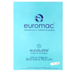 PAPEL LUSTRE C/25 AZUL AQUA MARINO.