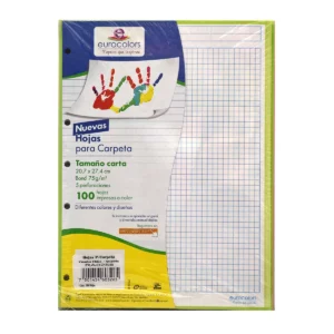 HOJA PARA CARPETA CARTA C/100 C/REFUERZO C5 ATADO DE 4 PZAS.
