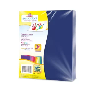 HOJA CARTA EUROCOLORS C/100 AZUL AQUAMARINO