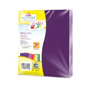 HOJA CARTA EUROCOLORS C/100 MORADO UVA
