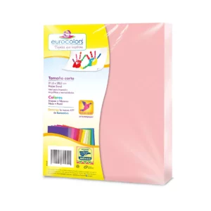 HOJA CARTA EUROCOLORS C/100 ROSA PASTEL