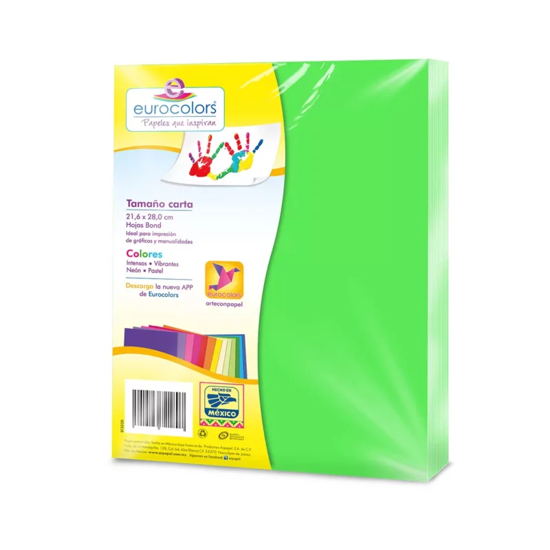HOJA CARTA EUROCOLORS C/100 NEON VERDE