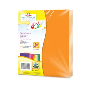 HOJA CARTA EUROCOLORS C/100 NEON PAPAYA