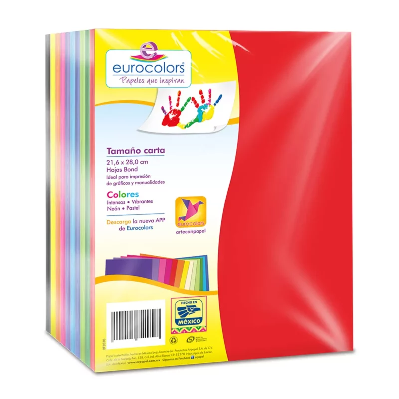 HOJA CARTA EUROCOLORS C/1000 ARCOIRIS.