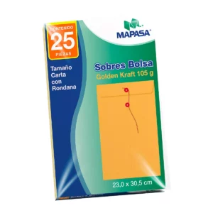 SOBRE CARTA GOLDEN KRAFT C/RONDANA 105GRS C/25 IA0330