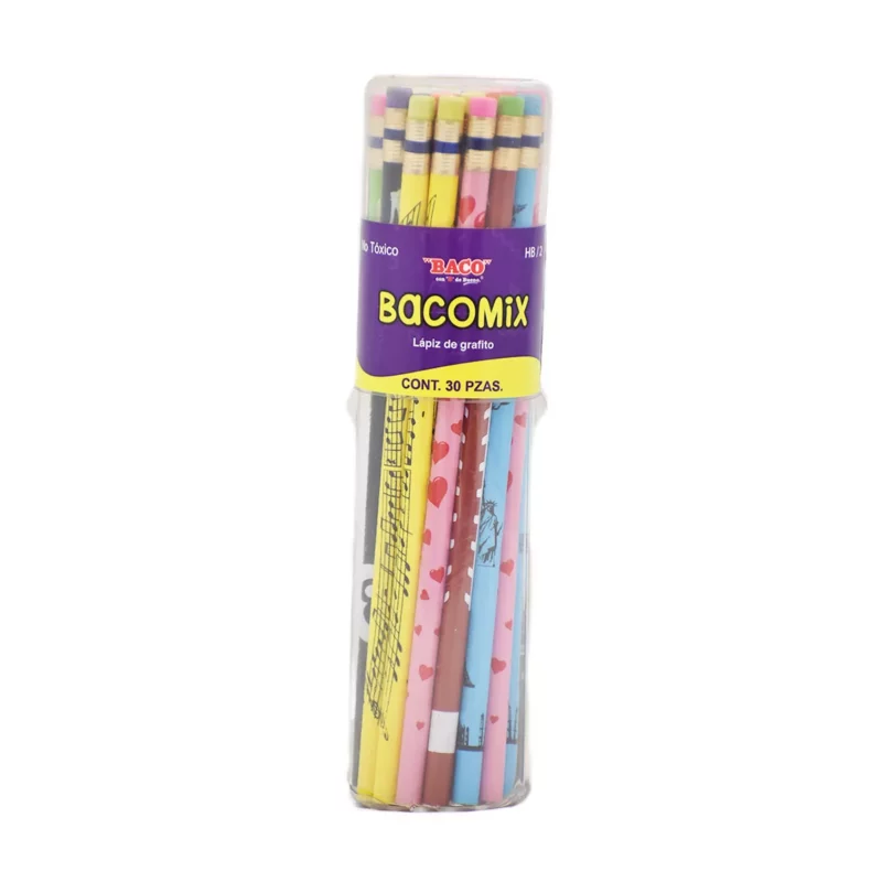LAPIZ DE GRAFITO 2HB C/30 BACO MIX