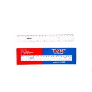 REGLA DE PLASTICO 20CM 5020 ATADO DE 25 PZAS.