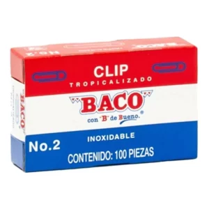 CLIP TROPICALIZADO C/100 NO. 2 ATADO DE 10 PZAS.