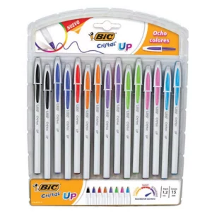 BOLIGRAFO CRISTAL BIC UP 1.2 SURT C/15 ATADO DE 2 PZAS.