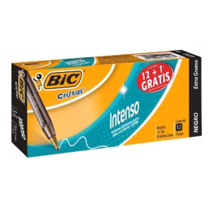 BOLIGRAFO CRISTAL BOLD 1.6 NEGRO ATADO DE 12 PZAS.
