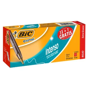 BOLIGRAFO CRISTAL BOLD 1.6 ROJO ATADO DE 12 PZAS.