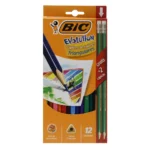 COLORES BIC EVOLUTION TRIANGULAR C/12 + 2 LAPICES ATADO DE 3 PZAS.